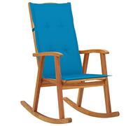 WDGJJFECNMUEHI Acacia Wood Rocking Chair with Cushions, Vintage Outdoor Indoor Rocker, High Back Weatherproof Patio Garden Lounge Chair, Includes 2 Waterproof Pillows, Max Load 110kg