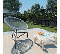 WDGJJFECNMUEHI Acapulco Garden Chair in Gray Polyrattan - Outdoor Patio Furniture with Powder-Coated Steel Frame, Waterproof & Easy to Clean, Supports 110kg, Modern Design for Terrace Balcony