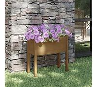 WDGJJFECNMUEHI Amber Garden Planter 70x31x70 cm Solid Pine Wood Outdoor Flower Pot for Patio Balcony Terrace Large Deep Planter Box for Flowers Plants Durable Weather-Resistant DIY Assembly Required