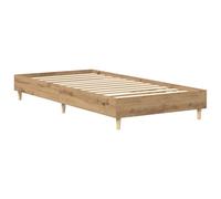 WDGJJFECNMUEHI Artisan Oak Bed Frame 80 x 200 cm Modern Wooden Slatted Base Platform Bed, Sturdy Compact Space-Saving Design for Guest Room and Small Bedroom, Easy Assembly Required