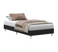WDGJJFECNMUEHI Bed Frame Black Oak 80x200 cm Engineered Wood Sturdy Slatted Base Minimalist Design Compact Bed Base for Guest Bedroom Adult Single Durable 140 kg Capacity with Assembly Required