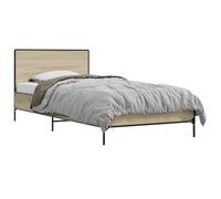 WDGJJFECNMUEHI Bed Frame with Headboard Sonoma Oak 80x200 cm Modern Engineered Wood Base with Slats for Ventilation, Platform Bed for Bedroom, Easy Assembly, 140 kg Capacity