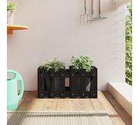 WDGJJFECNMUEHI Black Fence Garden Planter Box 60x30x30 cm Solid Pine Wood for Flowers Plants Outdoor Indoor Balcony Terrace Decor Rustic Modern Design