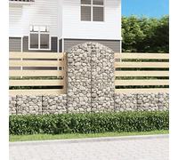 WDGJJFECNMUEHI Cesto Gabbione ad Arco 100x50x160/180 cm Ferro Zincato, Decorative Garden Barrier, Sound Absorbing, Stable Structure with Reinforced Hooks, for Outdoor Windbreak & Patio Decoration