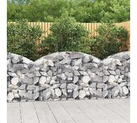 WDGJJFECNMUEHI Cesto Gabbione ad Arco 150x30x80/100 cm Ferro Zincato, Decorative Garden Barrier, Windbreak, Sound Absorbing, Stable Structure with Reinforced Hooks, for Patio Yard Outdoor Decor