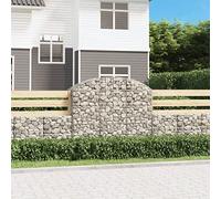 WDGJJFECNMUEHI Cesto Gabbione ad Arco 150x50x120/140 cm Ferro Zincato, Decorative Garden Barrier, Windproof & Sound Absorbing, Stable Structure with Reinforced Hooks, for Patio Yard Outdoor Decor