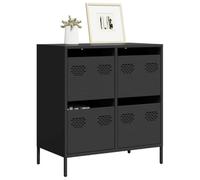 WDGJJFECNMUEHI Credenza Nera 68x39x73,5 cm Armadio Soggiorno Cucina Acciaio Laminato a Freddo Mobile Contenitore Moderno Design Italiano Resistente Durevole