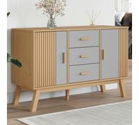 WDGJJFECNMUEHI Credenza OLDEN Grigia e Marrone 114x43x73,5 cm Massello di Pino Solido Mobile Soggiorno Camera da Letto Soggiorno Moderno Design Italiano