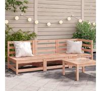 WDGJJFECNMUEHI Douglas Fir Solid Wood 3 Seater Garden Sofa Set with Slatted Design for Patio Terrace Outdoor Living Space Comfortable Modular Furniture