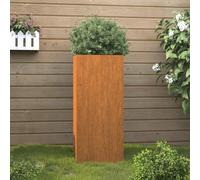 WDGJJFECNMUEHI Fioriera 32x29x75 cm in Acciaio Corten - Rustic Flower Box for Garden Balcony Patio Weather Resistant Steel Planter with Sturdy Structure - DIY Decorative Outdoor Plant Container