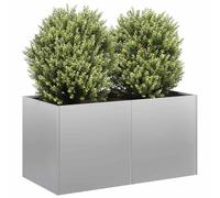 WDGJJFECNMUEHI Fioriera 80x40x40 cm in Acciaio Zincato for Garden Balcony Patio, Large Raised Steel Planter Box with Open Bottom for Flowers Herbs Vegetables, Durable Rustproof Outdoor Decor