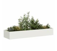 WDGJJFECNMUEHI Fioriera Bianca 280x80x40 cm in Acciaio, Large Raised Garden Planter Box for Outdoor Plants Flowers Herbs, Cold Rolled Steel with Open Bottom Design, Patio Balcony Yard Decor