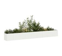WDGJJFECNMUEHI Fioriera Bianca 360x40x40 cm in Acciaio Laminato a Freddo, Moderna per Giardino e Balcone, Vaso Fioriera Ampio con Design Aperto, Ideale per Piante Fiori Ortaggi, Elegante e Resistente
