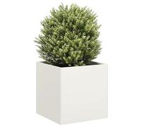 WDGJJFECNMUEHI Fioriera Bianca 40x40x40 cm in Acciaio Laminato a Freddo per Giardino e Balcone, Fioriera Moderna con Design Aperto, Ampio Spazio Maggiore Stabilità per Piante e Fiori
