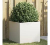WDGJJFECNMUEHI Fioriera Bianca 42x40x39 cm in Acciaio Laminato a Freddo - Fioriera da Giardino e Balcone con Struttura Robusta Decorazione Moderna per Piante e Fiori - Colore Bianco