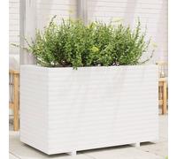 WDGJJFECNMUEHI Fioriera da Giardino in Legno Massello di Pino Bianca 110x60x72 cm per Piante Fiori e Ortaggi, Ideale per Balcone Patio Giardino, Ampia Capacità e Design Rustico