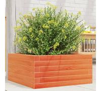 WDGJJFECNMUEHI Fioriera Giardino in Legno Massello Pino 50x50x23 cm Marrone Cera - Cassetta per Piante Fiori Erbe Aromatiche con Fondo Aperto, Resistente e Decorativa per Balcone Terrazzo