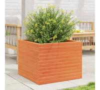 WDGJJFECNMUEHI Fioriera Giardino in Legno Massello Pino 60x60x46 cm Marrone Cera - Cassetta per Piante Fiori Erbe Aromatiche - Robusta, Ampia e Decorativa con Fondo Aperto per Ottimo Drenaggio