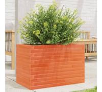 WDGJJFECNMUEHI Fioriera Giardino in Legno Massello Pino 70x40x45,5cm Marrone Cera - Fioriera da Esterno Resistente per Piante, Fiori e Erbe Aromatiche con Fondo Aperto e Design Rustico