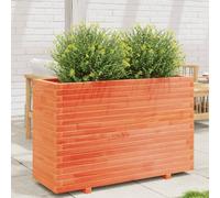 WDGJJFECNMUEHI Fioriera Giardino in Legno Massello Pino Marrone Cera 110x40x72,5 cm - Fioriera da Esterno per Balcone, Patio e Giardino Ampia Capacità per Fiori Piante - Design Rustico e Decorativo