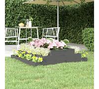 WDGJJFECNMUEHI Fioriera Grigia in Legno Massello di Pino 110x110x27 cm, Fioriera da Giardino con Design a Scala, Vaso per Fiori e Piante, Struttura Robusta e Decorativa per Balcone Terrazzo Cortile