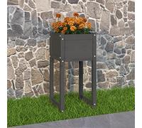 WDGJJFECNMUEHI Fioriera Grigio 40x40x81 cm in Legno Massello di Pino - da Giardino e Balcone Fioriera Rialzata Rustica per Piante Fiori - Robusta e Facile da Montare con Manuale di Assemblaggio
