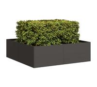 WDGJJFECNMUEHI Fioriera Nera 100x100x30 cm in Acciaio - Elegant Steel Flower Box for Garden, Balcony Patio Cold Rolled Metal Planter with Open Bottom Durable Raised Bed for Plants, Herbs & Flowers