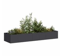 WDGJJFECNMUEHI Fioriera Nera 280x80x40 cm in Acciaio - Elegant Large Steel Planter Box for Garden Balcony Patio Cold Rolled Metal Raised Flower Bed with Open Bottom - Durable Modern Outdoor Decor