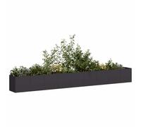 WDGJJFECNMUEHI Fioriera Nera 360x40x40 cm in Acciaio Laminato a Freddo, Moderna per Giardino e Balcone, Fioriera Alta con Drenaggio, Design Elegante per Piante Fiori e Ortaggi, Nero
