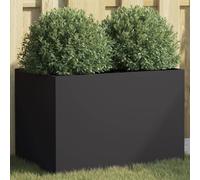 WDGJJFECNMUEHI Fioriera Nera 62x30x29 cm in Acciaio Laminato a Freddo, Fioriera da Giardino e Balcone, Vaso per Piante Resistente e Stabile, Decorazione Esterna per Patio, Nero