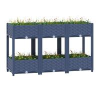 WDGJJFECNMUEHI Fioriera Rialzata 120x40x71 cm in Polipropilene, 2-Tier Raised Garden Bed for Balcony Courtyard DIY, Durable Outdoor Flower Pot for Plants Vegetables Herbs, Blue Gray