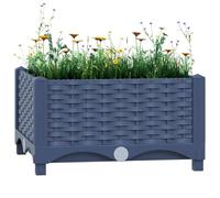 WDGJJFECNMUEHI Fioriera Rialzata 40x40x23 cm in Polipropilene, Vaso da Giardino rialzato per Piante, Fiori e Orto, Grigio Blu, Robusto e Resistente per Esterno, Facile Assemblaggio