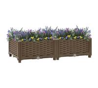 WDGJJFECNMUEHI Fioriera Rialzata 80x40x23 cm in Polipropilene, Vaso da Giardino Rialzato per Piante, Fiori e Orto, Resistente alle Intemperie, Colore Marrone, Ideale per Balconi e Cortili