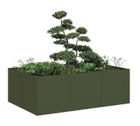 WDGJJFECNMUEHI Fioriera Verde Oliva 120x80x40 cm in Acciaio Laminato a Freddo, Moderna per Giardino e Balcone, Ampia Fioriera Rialzata con Design Aperto, Ideale per Piante Fiori e Ortaggi