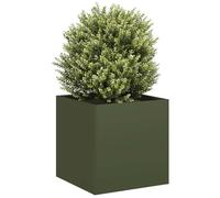 WDGJJFECNMUEHI Fioriera Verde Oliva 40x40x40 cm in Acciaio Laminato a Freddo per Giardino e Balcone, Vaso Fioriera Moderno con Design Aperto, Ampio Spazio Maggiore Stabilità per Piante e Fiori