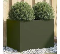 WDGJJFECNMUEHI Fioriera Verde Oliva 62x47x46 cm in Acciaio Laminato a Freddo per Giardino e Balcone, Fioriera Rialzata Resistente con Struttura Robusta, Decorazione Ideale per Piante e Fiori