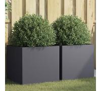 WDGJJFECNMUEHI Fioriere 2 pz Antracite 49x47x46 cm Acciaio Laminato a Freddo per Giardino e Balcone, Fioriere Rialzate Resistenti con Struttura Robusta, Ideali per Decorazione Esterna