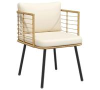 WDGJJFECNMUEHI Garden Chair with Cushions Natural Poly Rattan Outdoor Furniture Set for Patio Terrace Backyard Comfortable Weather-Resistant PE Wicker Lounge Seat