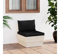 WDGJJFECNMUEHI Garden Pallet Sofa Set with Cushions, Central Patio Furniture in Impregnated Spruce Wood for Outdoor Relaxation and Family Gatherings, Modular Design