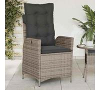 WDGJJFECNMUEHI Garden Recliner Chair with Cushions, Adjustable Poly Rattan Outdoor Lounge Chair, Gray Patio Furniture for Poolside, Balcony, Backyard, Weather-Resistant & Comfortable, Max Load 110kg