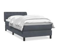 WDGJJFECNMUEHI Giroletto a Molle with Dark Grey Velvet Upholstered Bed Frame and Pocket Sprung Mattress 80x220 cm, Adjustable Headboard Height for Living Room, Hotel Use