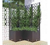 WDGJJFECNMUEHI Large Black Garden Planter with Trellis 80x80x136 cm, Outdoor Flower Pot in Durable PP for Climbing Plants, Balcony, Terrace, Patio Decor, Ideal for Roses, Tomatoes, Peas