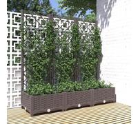 WDGJJFECNMUEHI Large Brown Garden Planter with Trellis 120x40x121.5cm in Durable PP, Outdoor Flower Pot for Climbing Plants, Decorative Balcony Terrace Container with Spacious Capacity, Easy Assembly