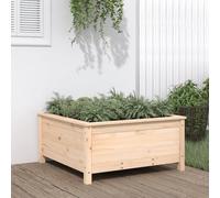 WDGJJFECNMUEHI Large Wooden Garden Planter Box 82.5x82.5x39 cm for Flowers Herbs Vegetables, Solid Pine Wood Outdoor Raised Bed, DIY Patio Balcony Decor, Rustic Natural Finish