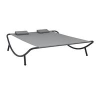 WDGJJFECNMUEHI Lettino da Esterno in Tessuto Antracite, Lounge Chair with 2 Pillows, Weather-Resistant Oxford Fabric & Powder-Coated Steel Frame, Garden, Patio, Beach, Easy to Assemble