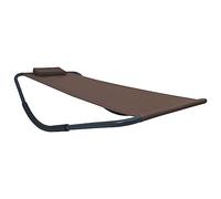 WDGJJFECNMUEHI Lettino da Giardino in Acciaio 200x90 cm Marrone con Cuscino, Sdraio per Sole Relax in Giardino Spiaggia Piscina, Tessuto Oxford Resistente, Struttura Robusta, Facile Assemblaggio