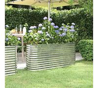 WDGJJFECNMUEHI Letto Giardino in Acciaio Verniciato a Polvere 152x40x68cm Argento, Fioriera Rialzata per Orto, Balcone e Patio, Resistente a Ruggine Intemperie, Ampio Spazio per Piante e Fiori