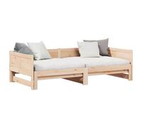 WDGJJFECNMUEHI Letto Giorno Estraibile Marrone 203.5 x 184 x 56.5 cm Pull Out Bed Solid Pine Wood Guest Sofa Bed Daybed with Trundle Double Sleeper Space Saving for Living Room Bedroom