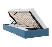 WDGJJFECNMUEHI Letto Ottomano con Storage Blu Scuro 90x190 cm Velluto Modern Letto with Hydraulic Storage Metal Frame Bed Frame for Bedroom Home Hotel