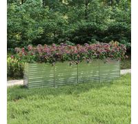WDGJJFECNMUEHI Letto Rialzato Giardino 320x40x77 cm in Acciaio Zincato Argento - Raised Garden Bed for Flowers Vegetables Herbs Sturdy Steel Planter Box with Open Bottom Design Patio Balcony Yard
